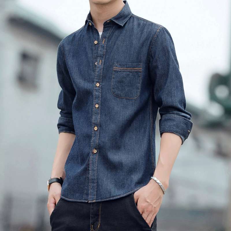 メンズカジュアル クラシックデニムシャツ 上質カジュアル