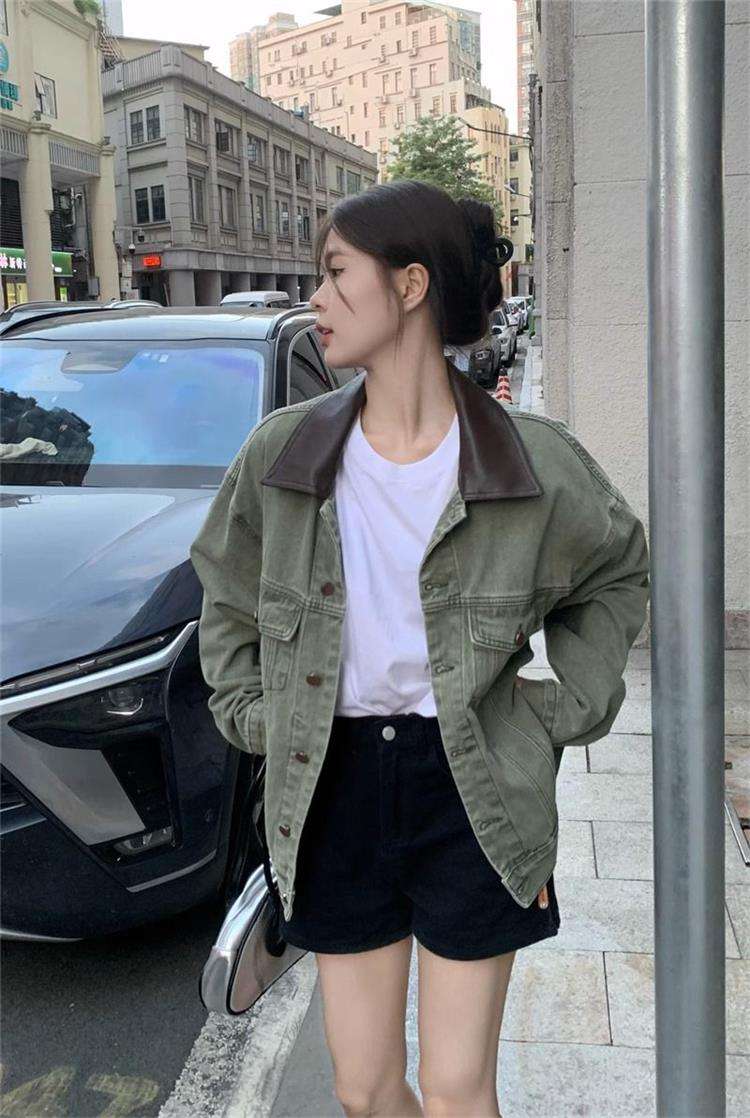 韓国スタイル ゆったりカジュアルデニムジャケット