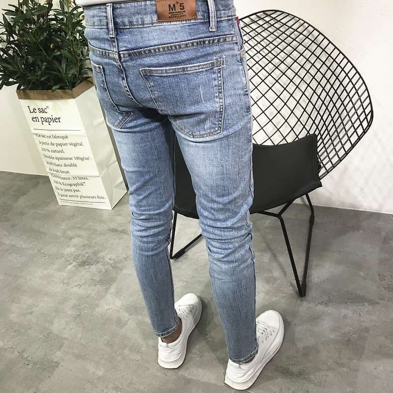 ストリートスタイル スリムフィット ヴィンテージウォッシュ デニム