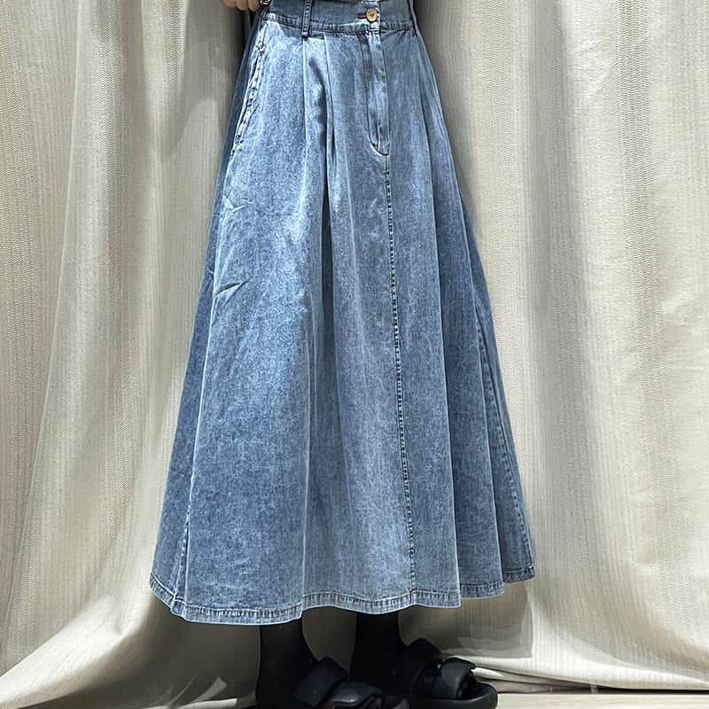 ゆったりデニムロングスカート