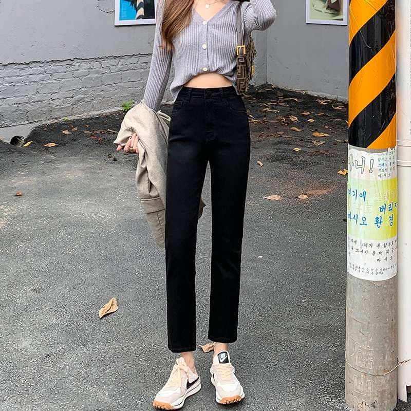 カジュアルスタイル クラシックハイウエストストレートデニム