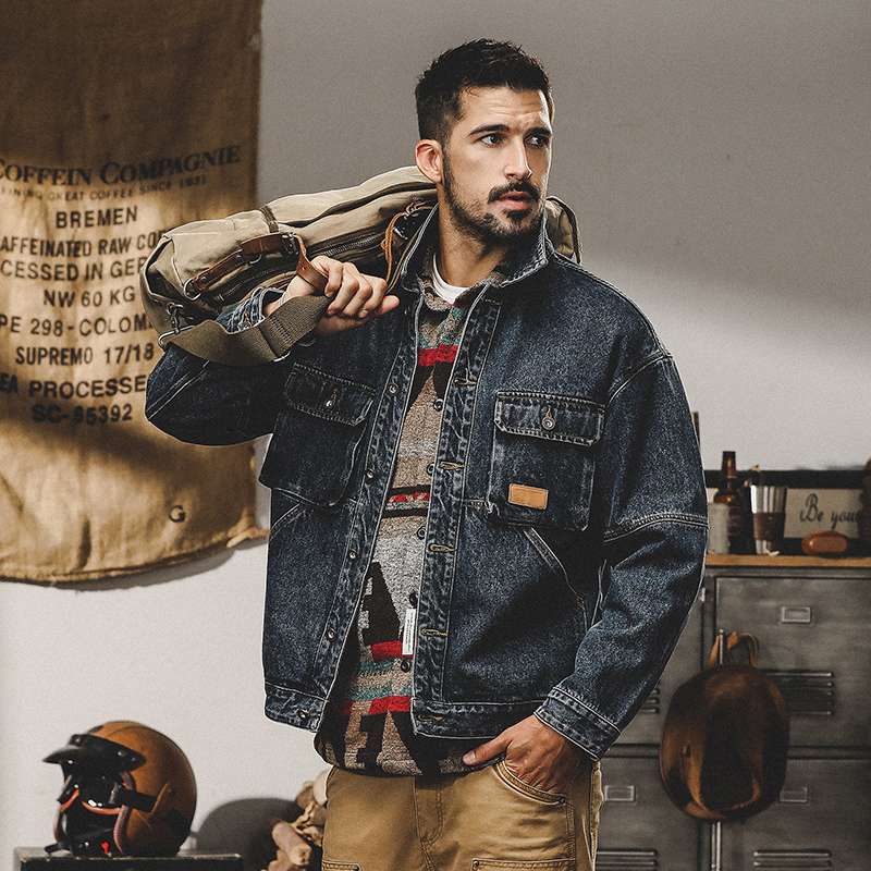 アメリカンカジュアル ヴィンテージウォッシュ・ワークデニムジャケット