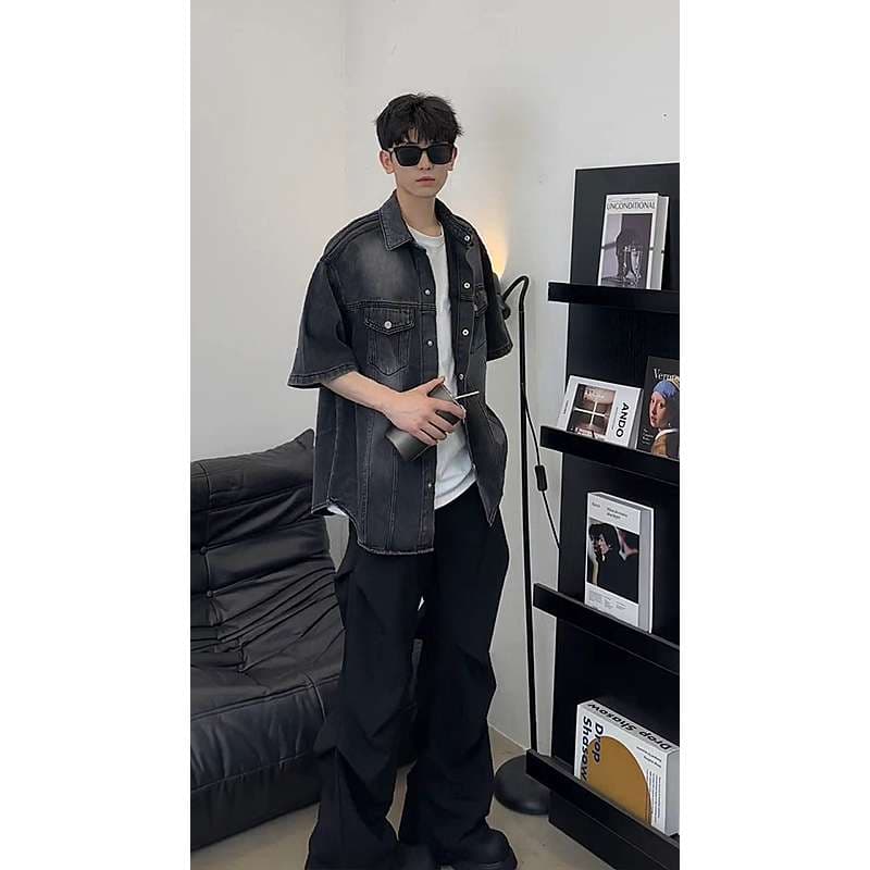 韓国スタイル オーバーサイズデニムシャツジャケット