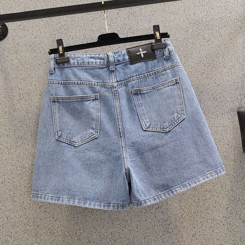 ボタンフロントAラインデニムスカートショーツ