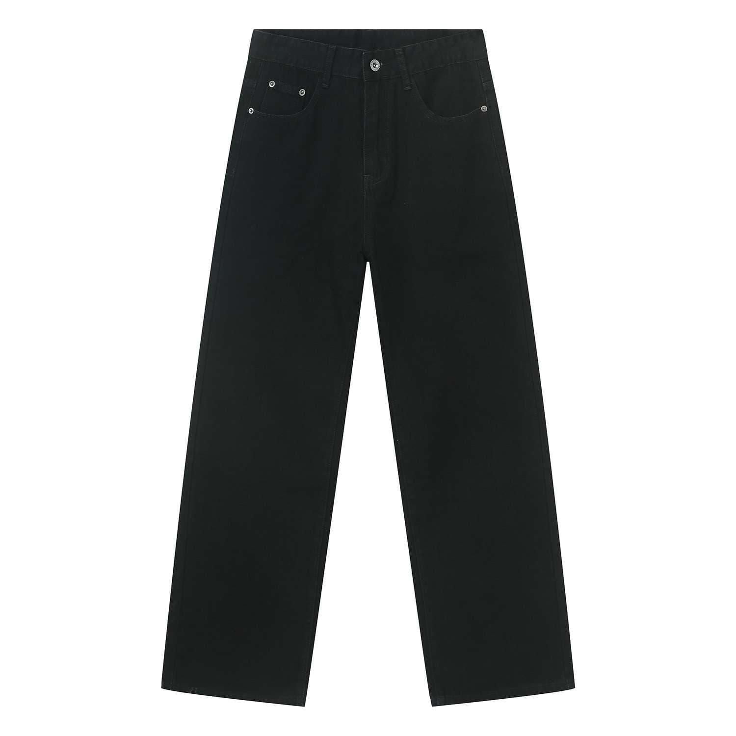 韓国スタイル モードブラックデニムジャケット＆パンツセット