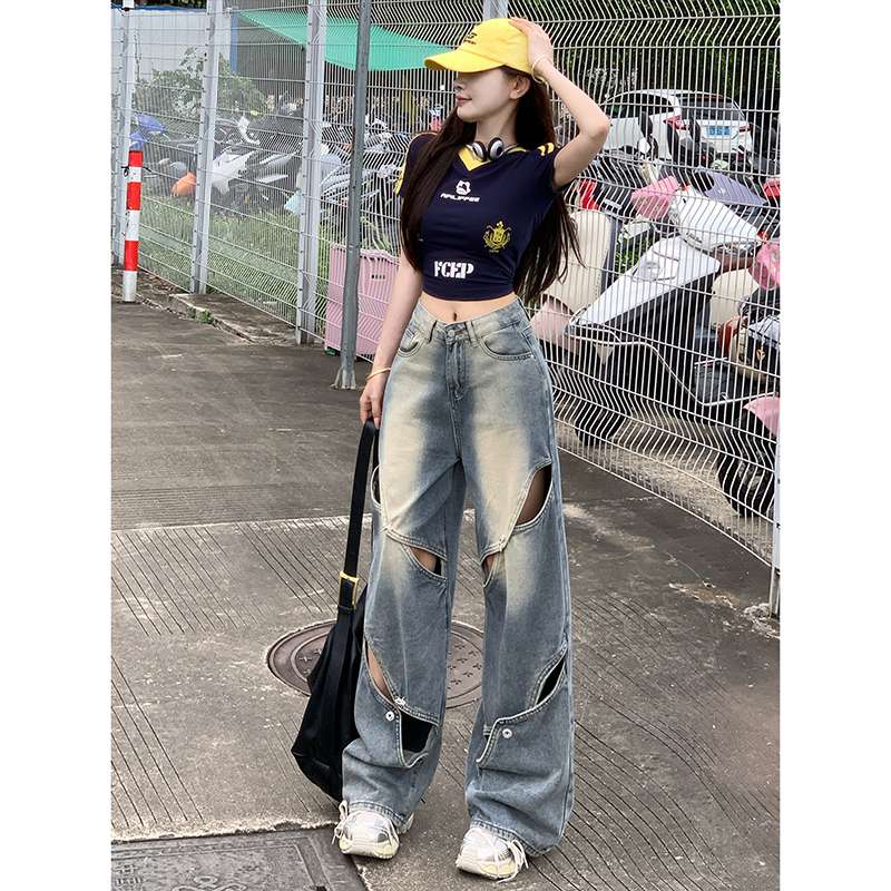 カジュアルスタイル アウトワイドデニム