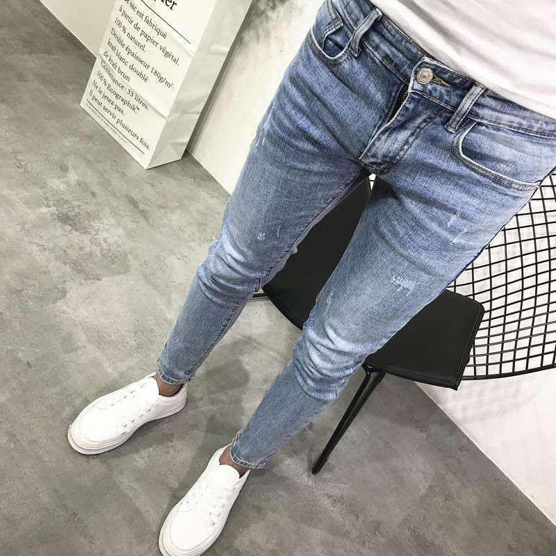 ストリートスタイル スリムフィット ヴィンテージウォッシュ デニム