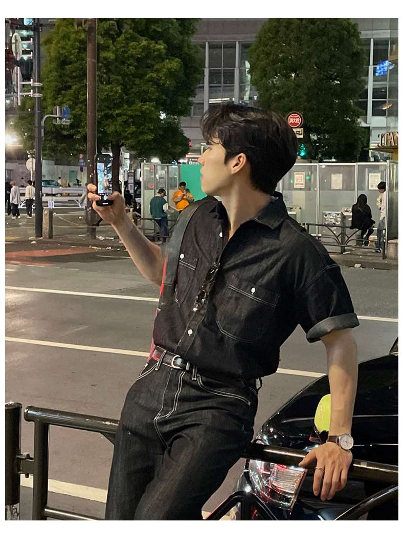 韓国スタイル アーバンナイト デニムシャツ