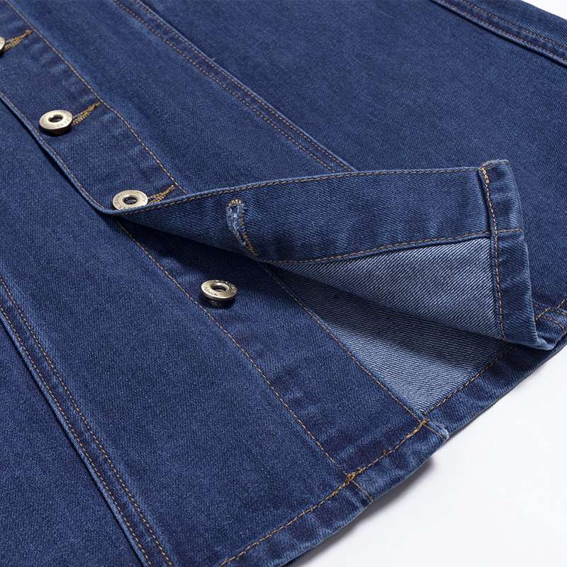 フロントボタンAラインデニムスカート