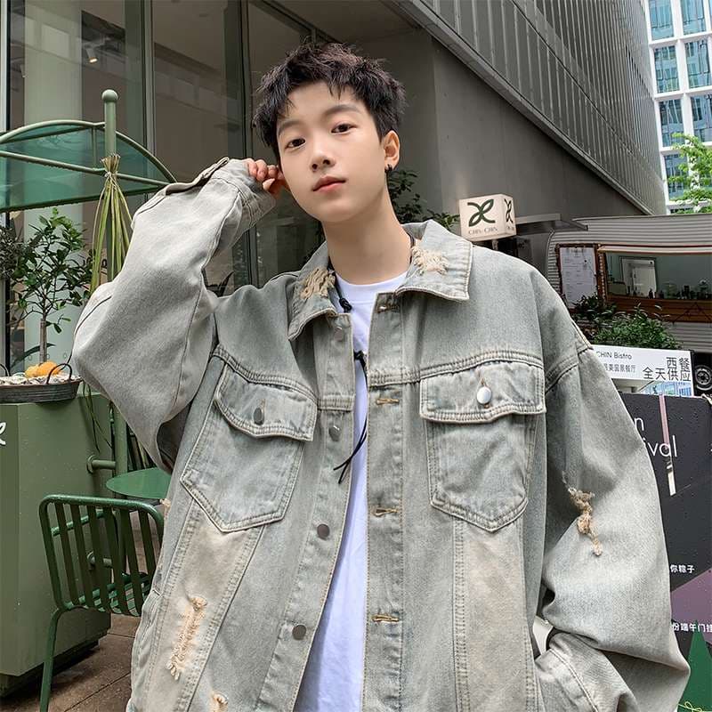 韓国ストリートカジュアル オーバーサイズデニムジャケット