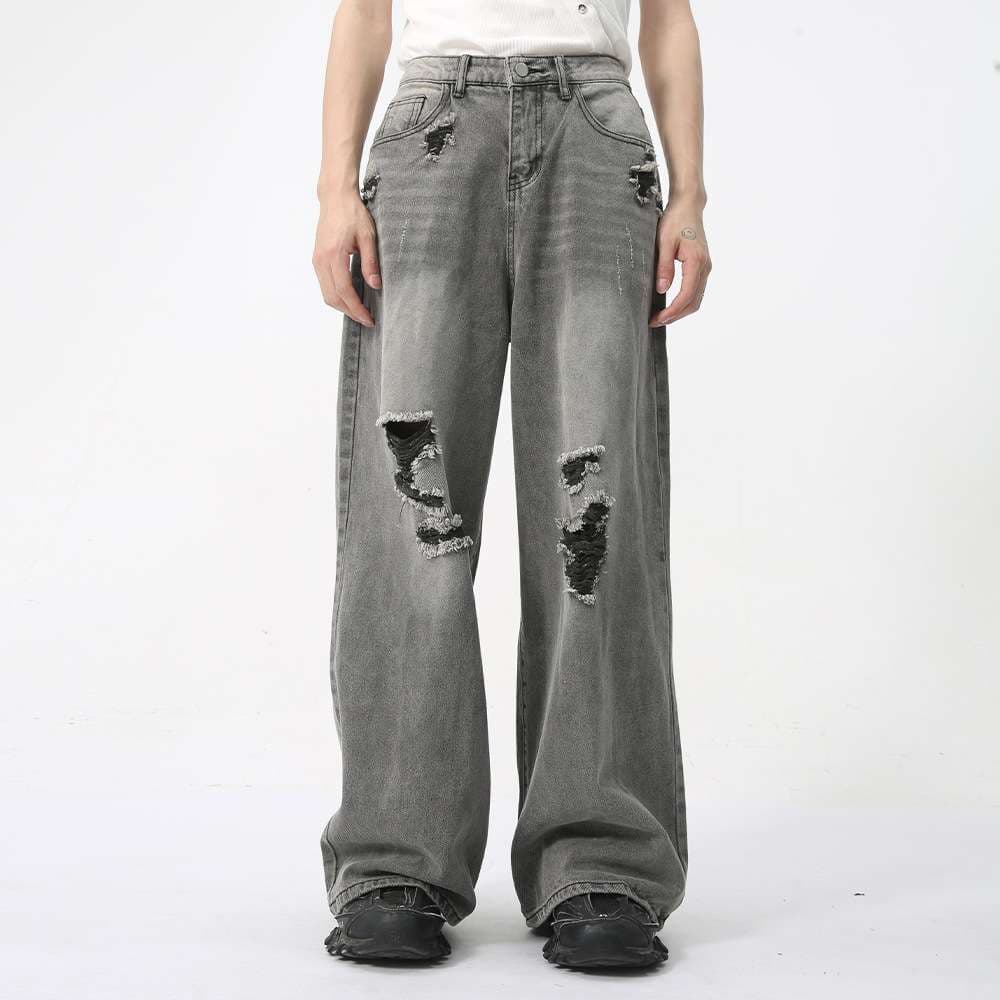 韓国スタイル オーバーサイズデニムパンツセットアップ