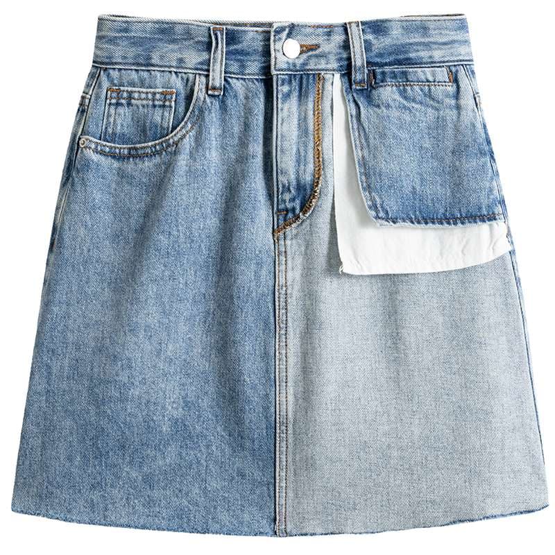 ツートーンデニムミニスカート