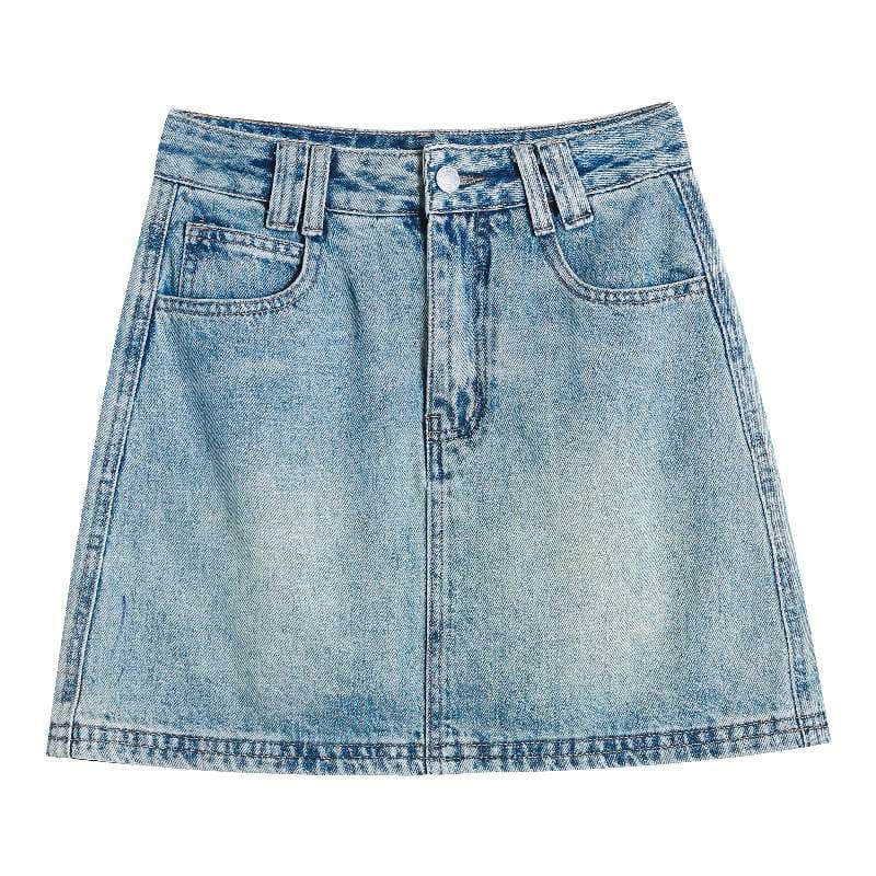 韓国スタイル 2WAYデニムミニスカート風ショートパンツ