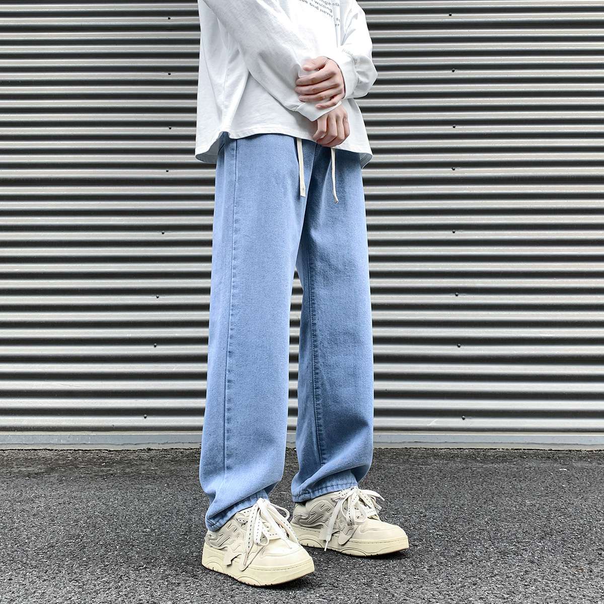 リラックスワイドデニムパンツ