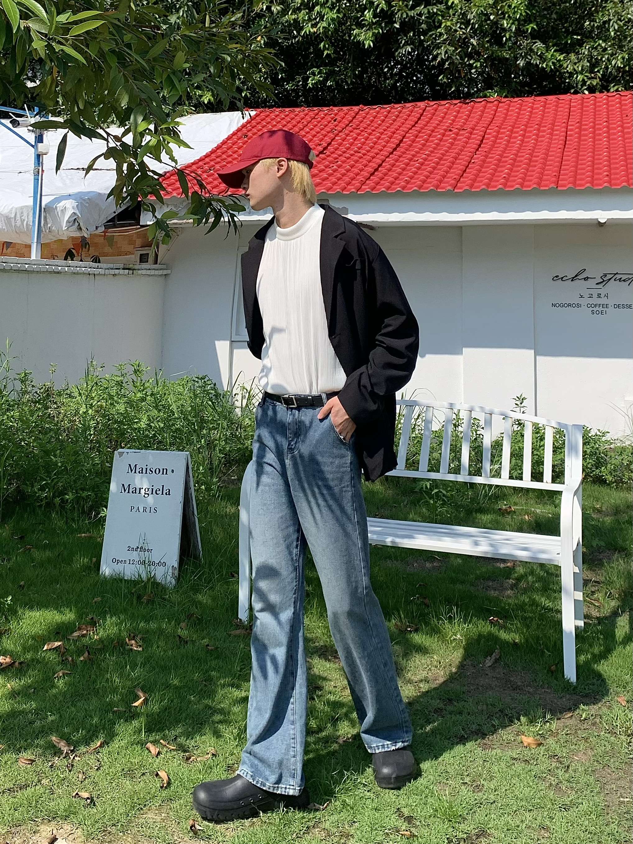 カジュアルスタイル ヴィンテージ風ワイドフレアデニム