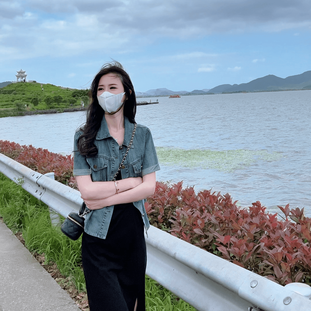 韓国スタイル デニムオーバーサイズショートスリーブジャケット