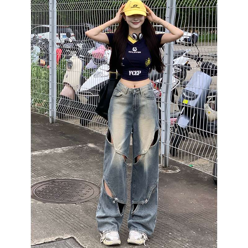 カジュアルスタイル アウトワイドデニム