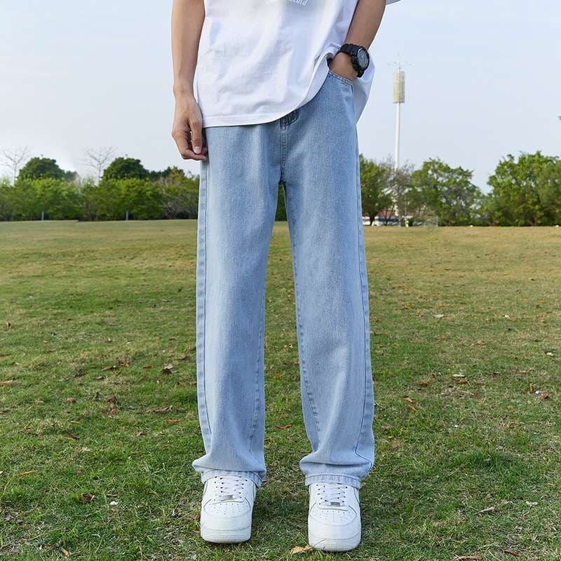 カジュアルスタイル リラックスワイドデニムパンツ