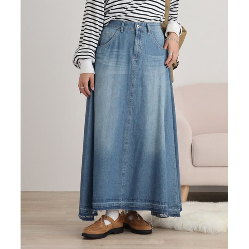 フレア デニムロングスカート