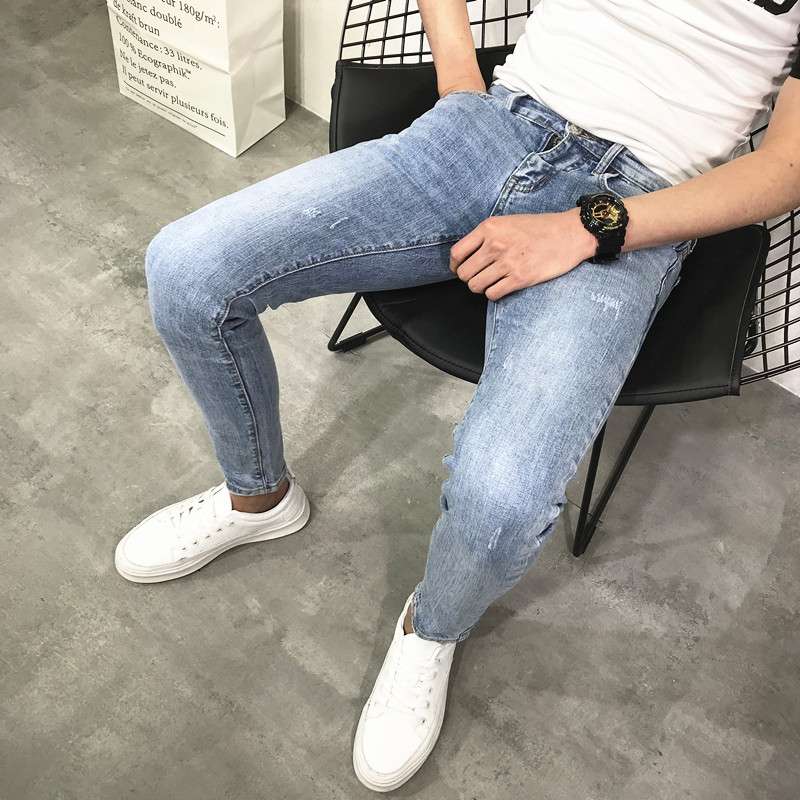 ストリートスタイル スリムフィット ヴィンテージウォッシュ デニム