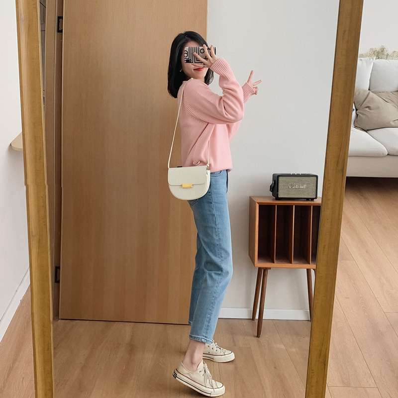 韓国スタイル シンプルスタイリッシュ ストレートデニム