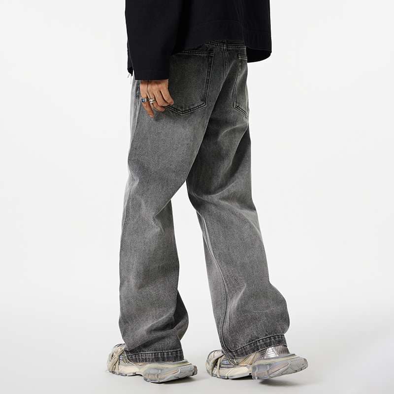 カジュアルスタイル ワイドシルエット グレーウォッシュデニム