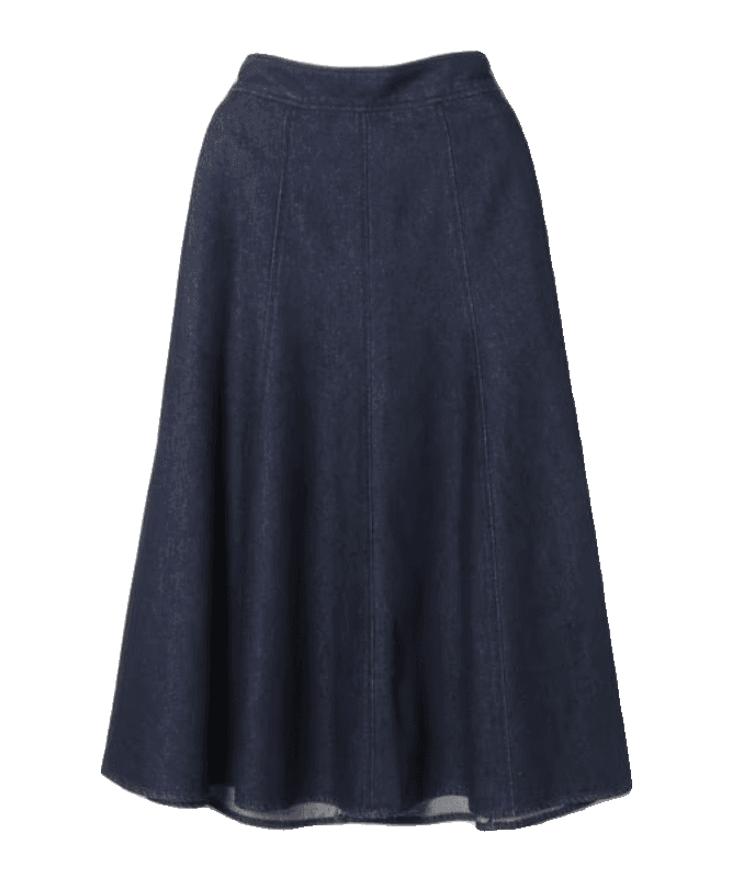 マキシ丈デニムロングフレアスカート