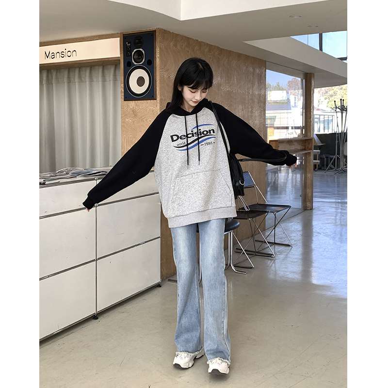 カジュアルスタイル トレンディワイドレッグデニム