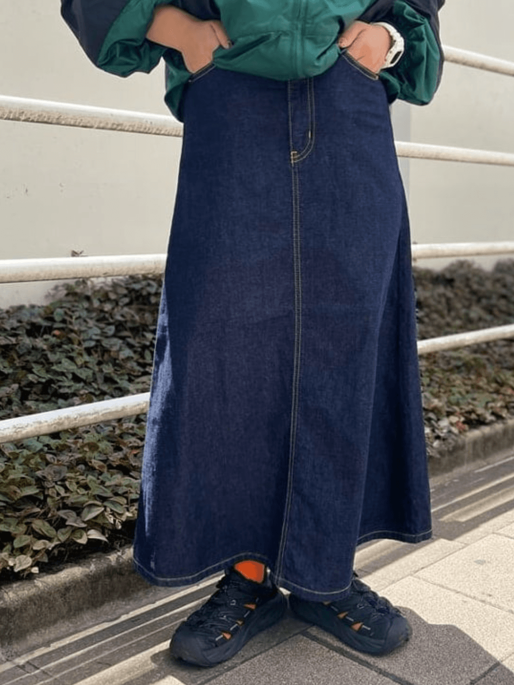 デニムスカート 定番Aライン デニムロングスカート