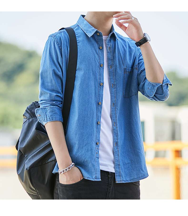 メンズカジュアル クラシックデニムシャツ 上質カジュアル