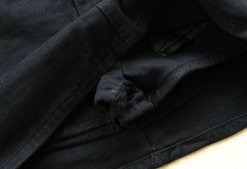 ベルト付きブラックデニムミニスカート