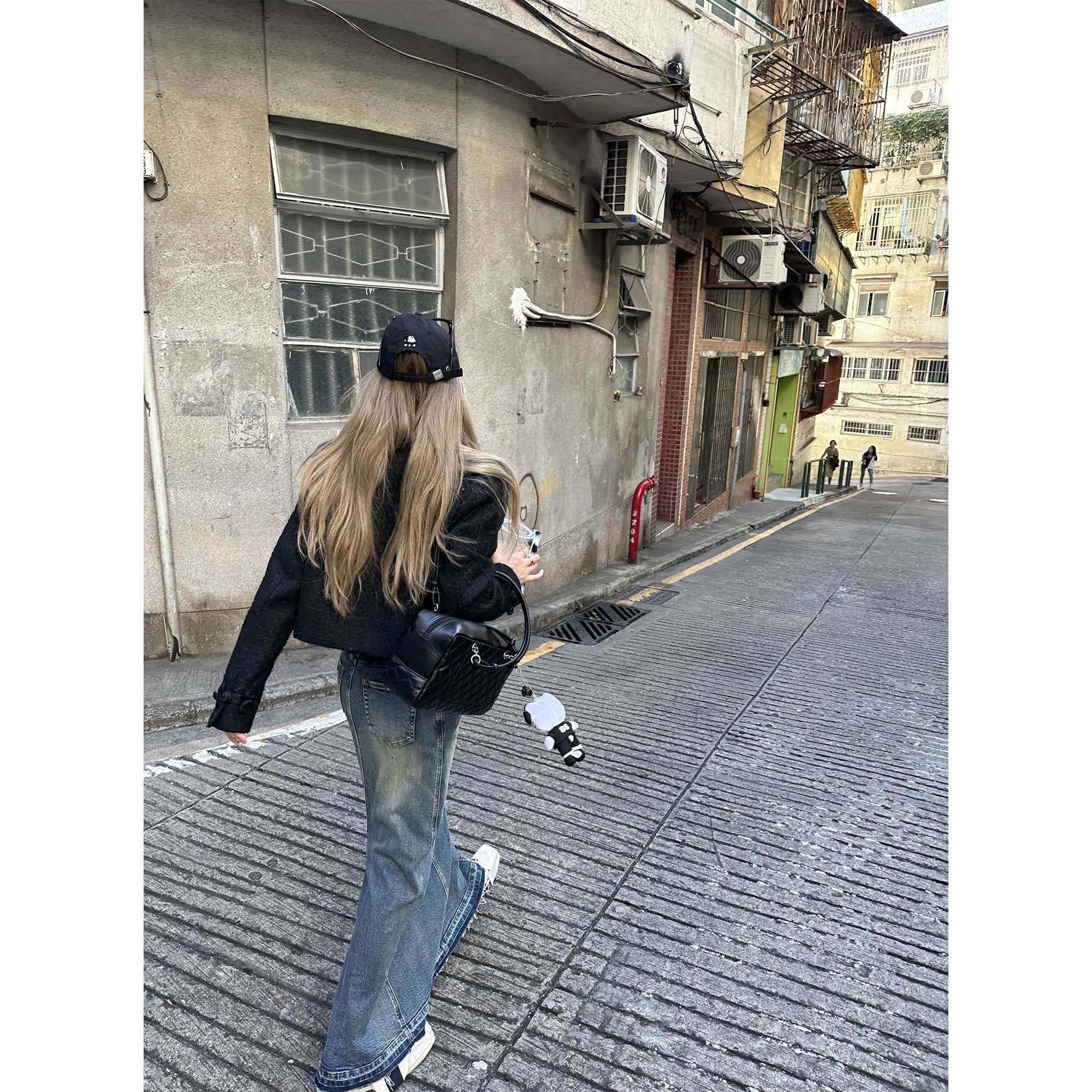 カジュアルスタイル　リラックスデニムロングマキシスカート