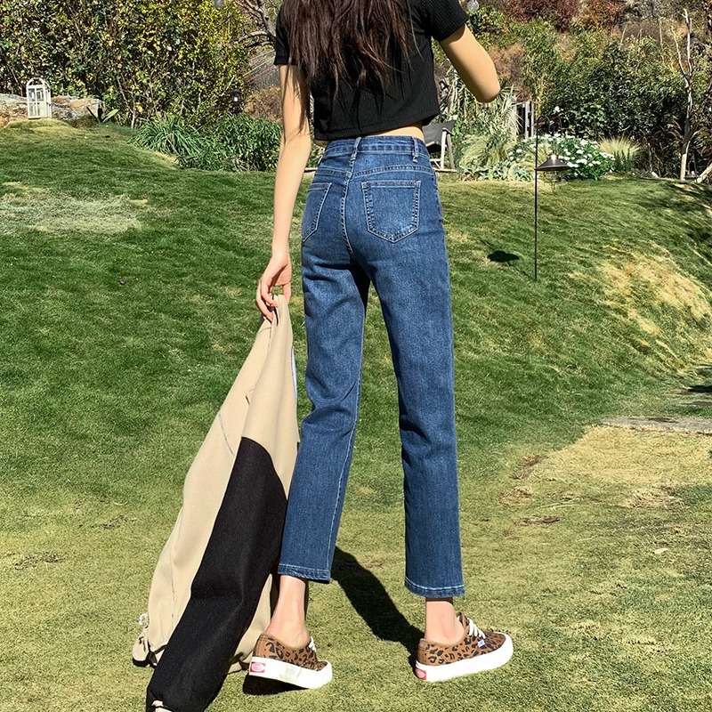 カジュアルスタイル クラシックハイウエストストレートデニム