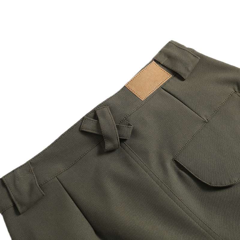 デニム カジュアルミリタリーAラインスカート