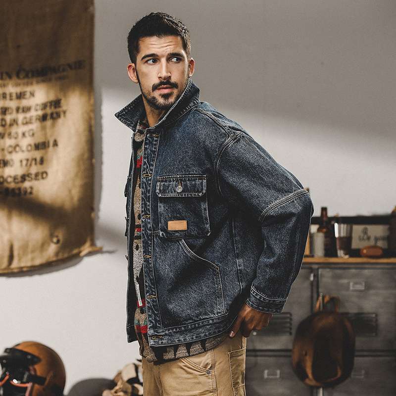 アメリカンカジュアル ヴィンテージウォッシュ・ワークデニムジャケット