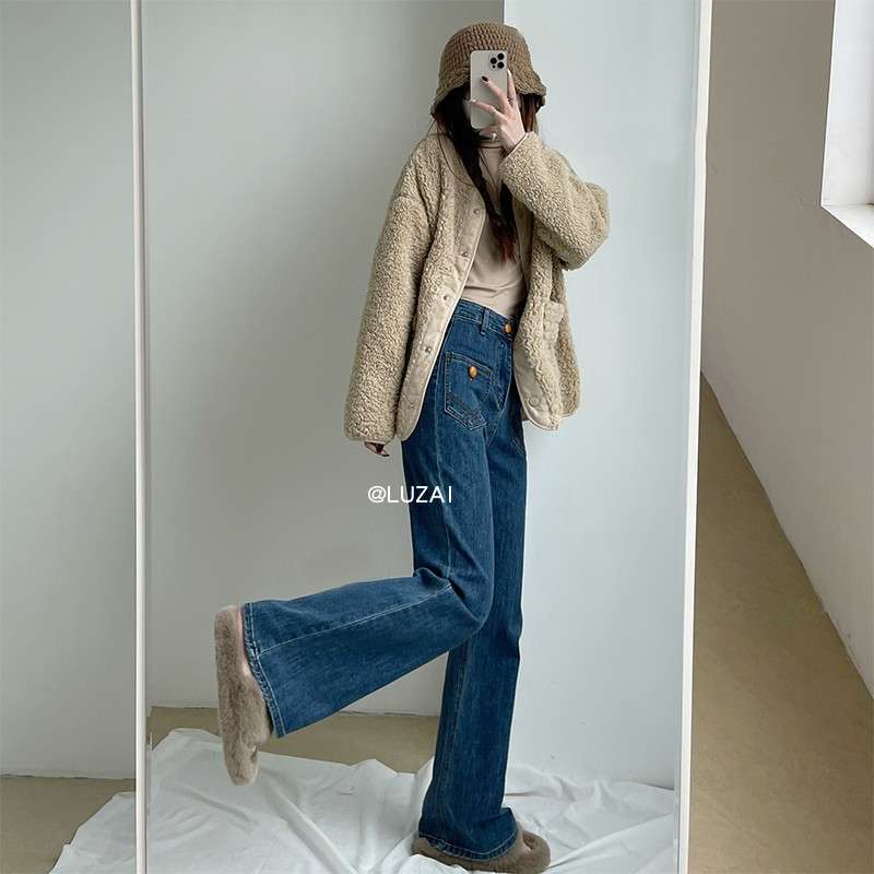 カジュアルスタイル ヴィンテージスタイル ワイドレッグデニム