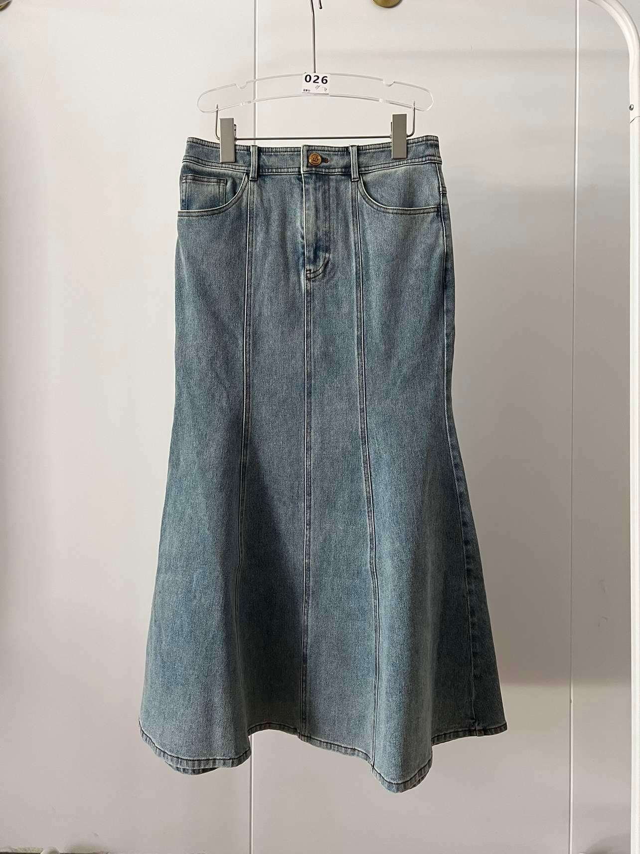 カジュアルスタイル マーメイドライン デニムロングスカート