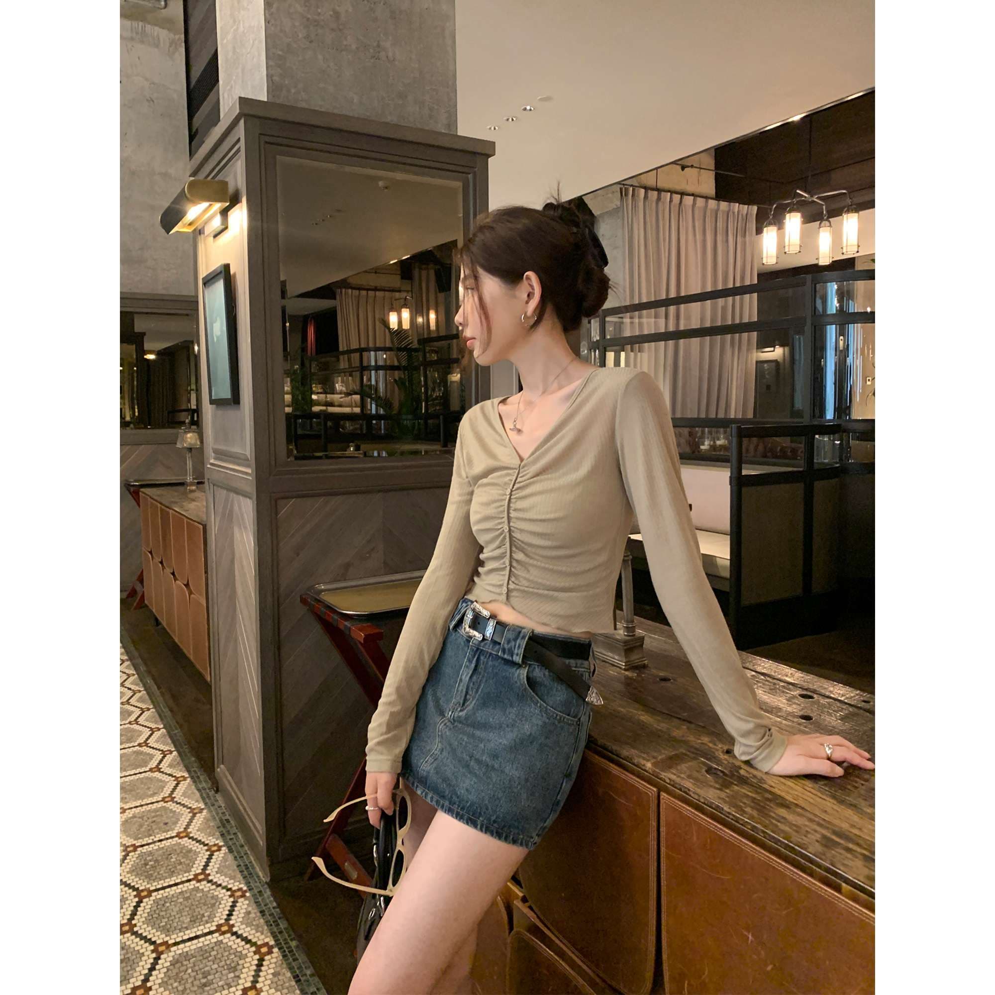 クラシックデニムミニスカート