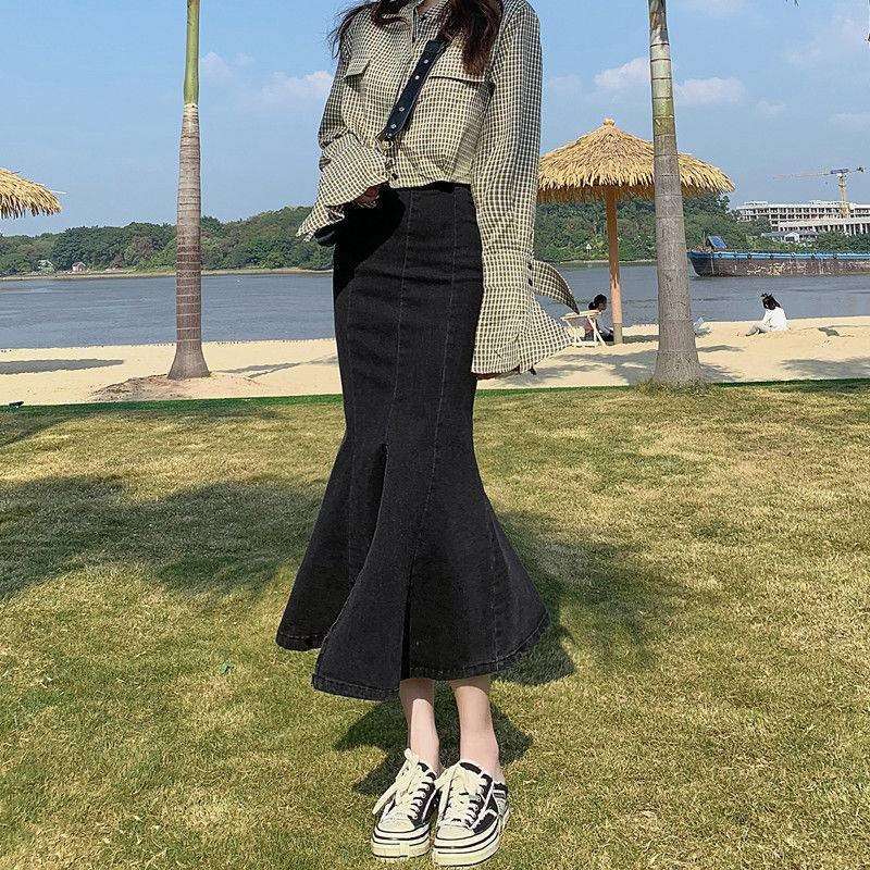 カジュアルデニム　マーメイドデニムロングスカート