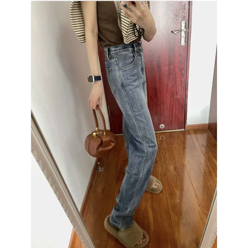 ストリートスタイルストレートフィット ヴィンテージウォッシュ デニム