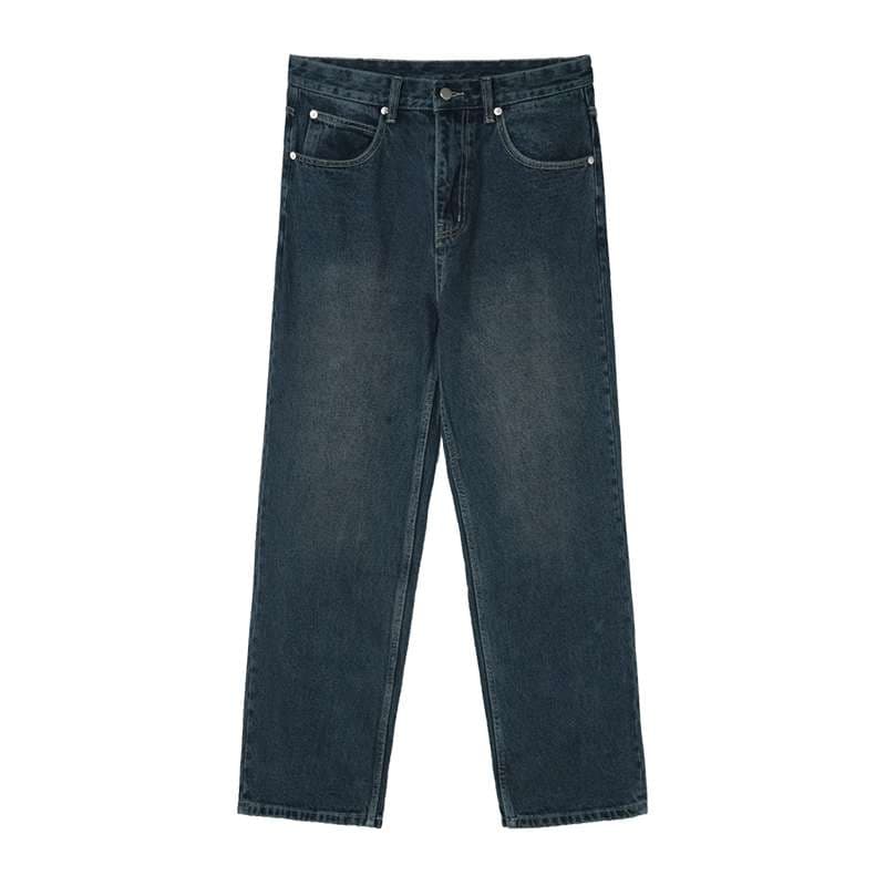 韓国スタイル リラックスワイドデニム