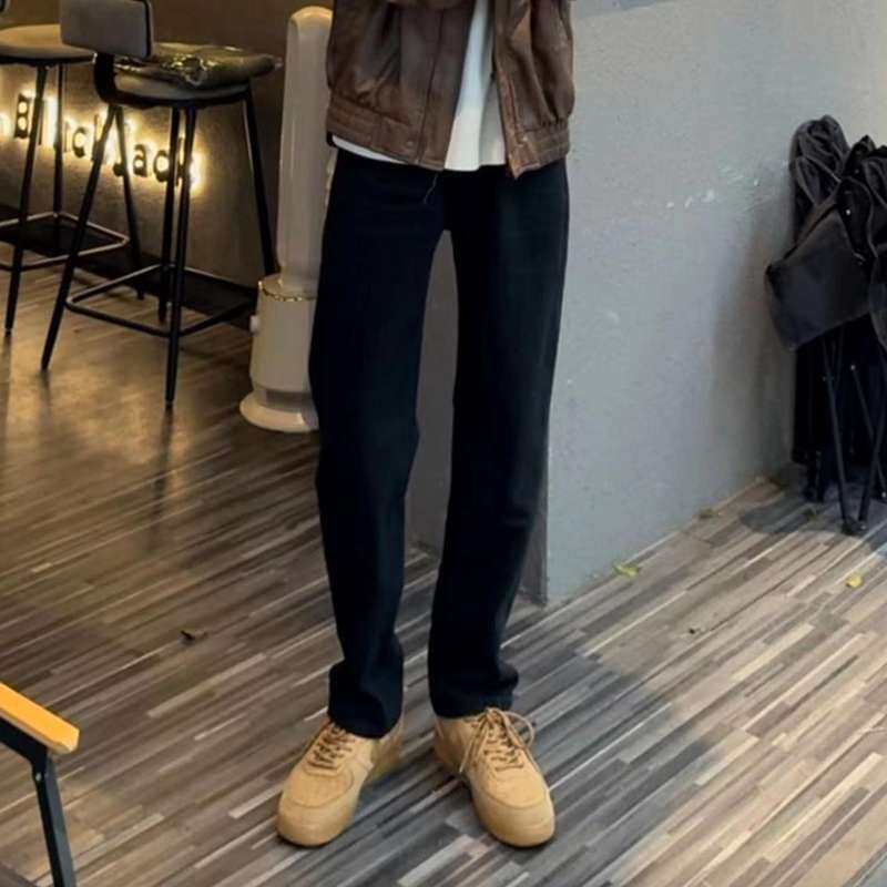 カジュアルスタイル クラシックストレートデニムスラックス