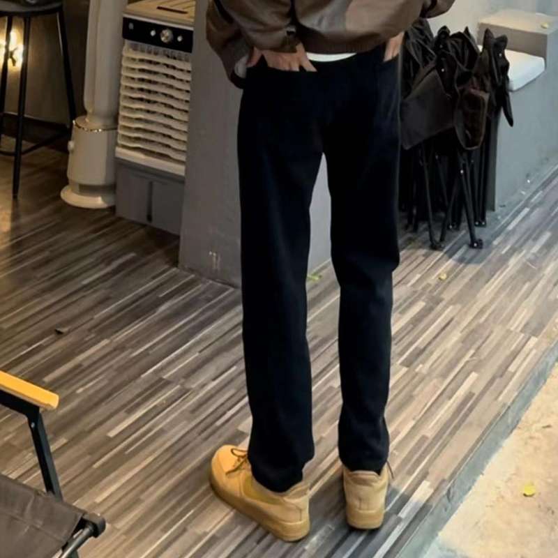 カジュアルスタイル クラシックストレートデニムスラックス