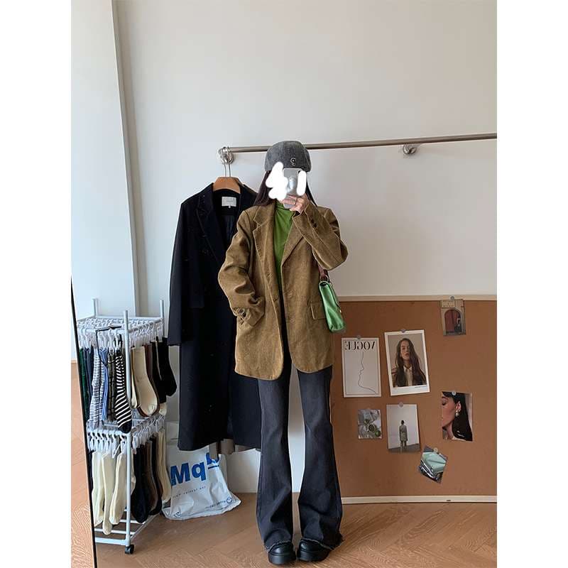 カジュアルスタイル レトロワイドフレアデニムパンツ