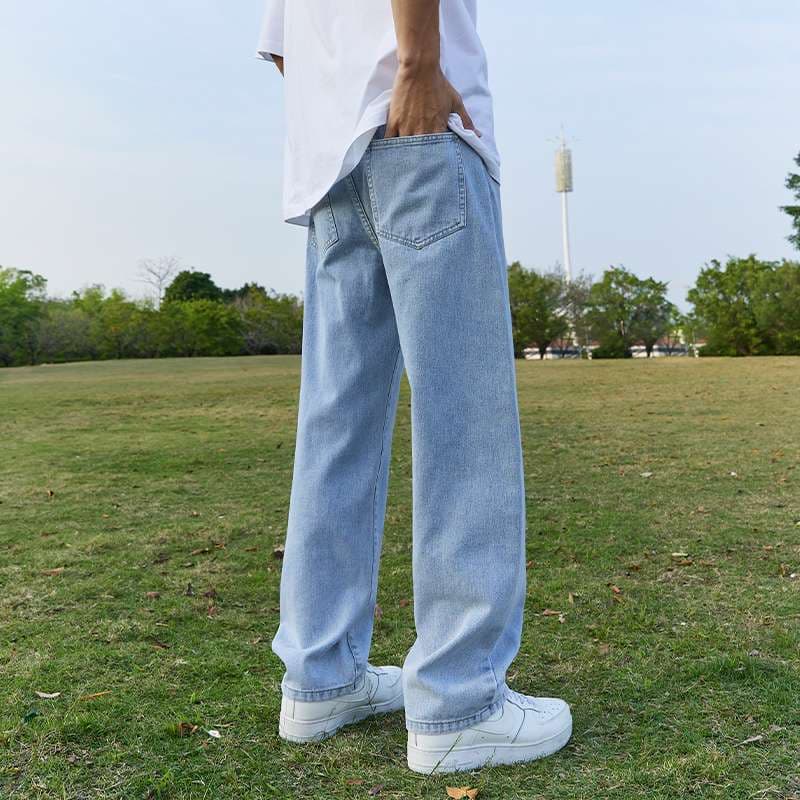 カジュアルスタイル リラックスワイドデニムパンツ