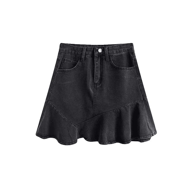 シンプルフレアデニムミニスカート