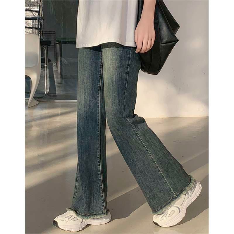 カジュアルスタイル トレンディワイドレッグデニム