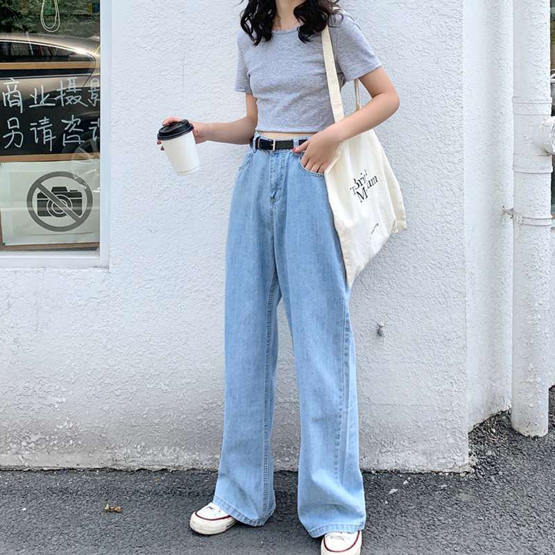 ゆったりワイドデニムパンツ
