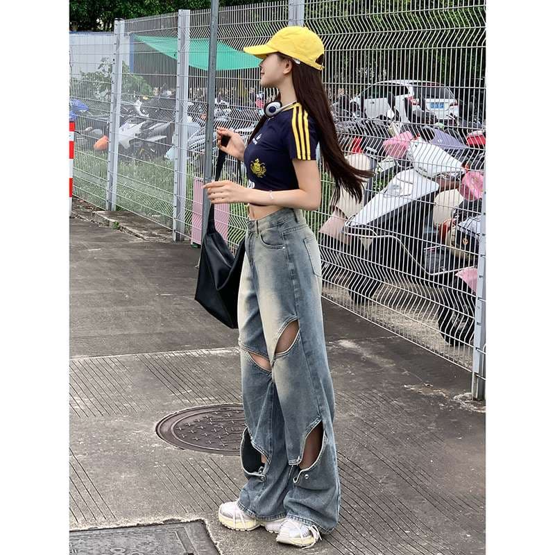 カジュアルスタイル アウトワイドデニム