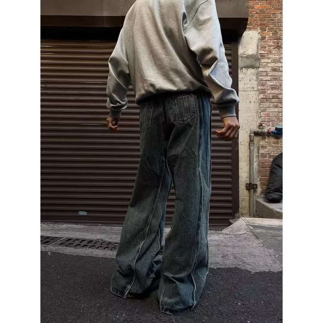 ヴィンテージ風ゆったり デニムパンツ